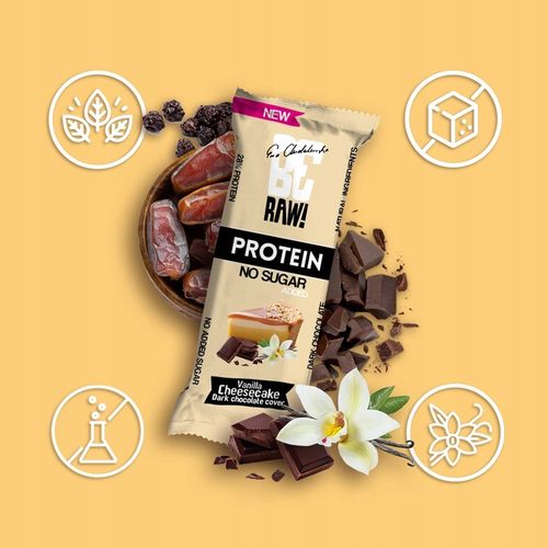Baton proteinowy BeRAW Protein Vanilla Cheesecake sernik waniliowy 15x40g na Arena.pl