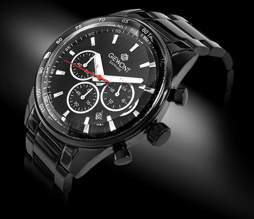 zegarek męski giewont chronograph sapphire czarny gw9140-b2 na Arena.pl