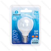 Żarówki LED G45 E14 7W 6500K zimna biel 2 sztuki blister do biura energoszczędne