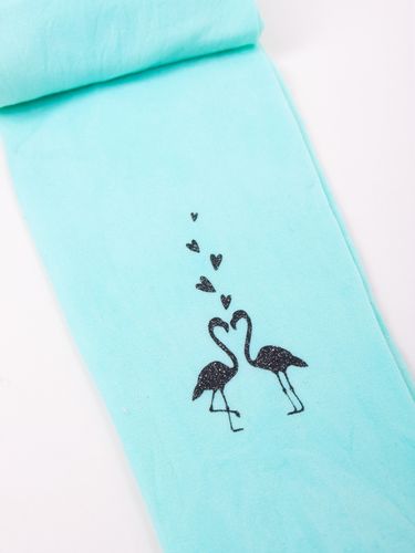 Rajstopy mikrofibra 20DEN miętowe dziewczęce wzór flaming 92-98 na Arena.pl