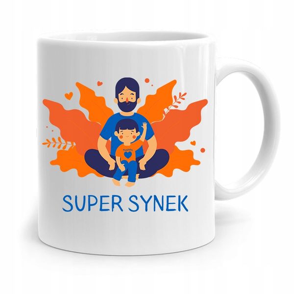 Kubek Prezent Dla Syna Dziecka Super Synek Z Nadrukiem Ze Zdjęciem zdjęcie 1
