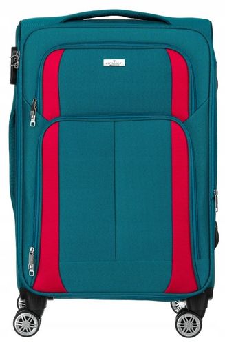 Walizka miękka na 4 kółkach ŚREDNIA pojemna solidna bagaż PETERSON na Arena.pl