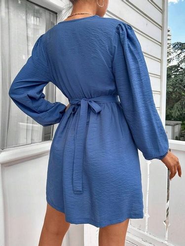 SHEIN NIEBIESKA SUKIENKA MINI PASEK (M) na Arena.pl