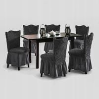 POKROWCE NA KRZESŁA 6 PCS. CZARNE Y479