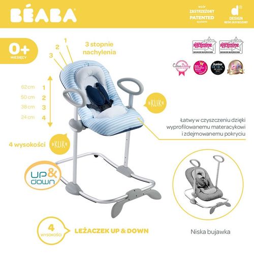 Beaba "Bouncer Up&Down III" Leżaczek blue na Arena.pl