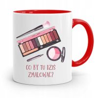Kubek Czerwony Dla Kosmetyczki Zmalować Prezent Z Nadrukiem Ze Zdjęciem