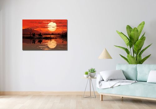 Obraz 90x60cm Zachód Słońca na Prerii na Arena.pl