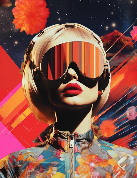 Plakat 50x65cm Retrofuturystyczna Muza zdjęcie 1