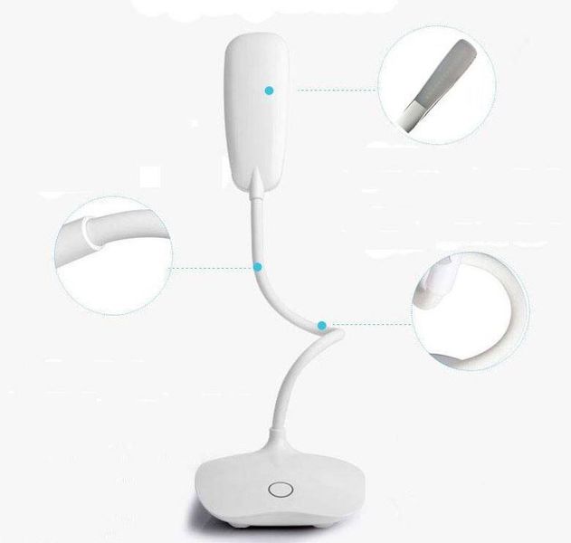 LAMPKA BIURKOWA NA BIURKO LED SZKOLNA NOCNA USB STOJĄCA BIAŁA WYGINANA zdjęcie 3