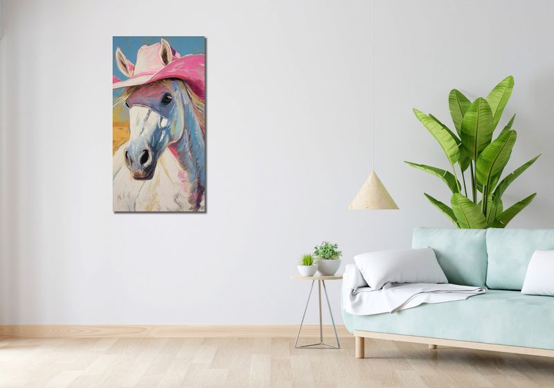 Obraz 50x100cm Różowy Kapelusz zdjęcie 2