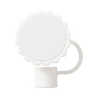 Silikonowa nakładka na słomkę Ø 0,8 cm do sublimacji - biały kwiatek