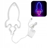 neon LED USB rakieta kosmiczny baterie niebieska