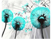 40CM 50CM OBRAZEK ŚCIENNY DMUCHAWCE TURKUSIE DRUK PŁÓTNO OBRAZ