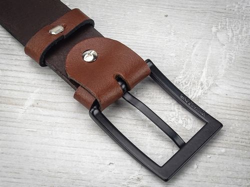 GRACIO meski skorzany PASEK brazowy KLAMRA czarna na Arena.pl