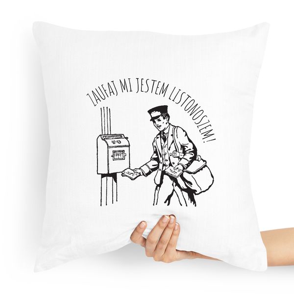 Poduszka Prezent Dla Listonosza Zaufaj Mi Jestem Z Nadrukiem Ze Zdjęciem zdjęcie 1