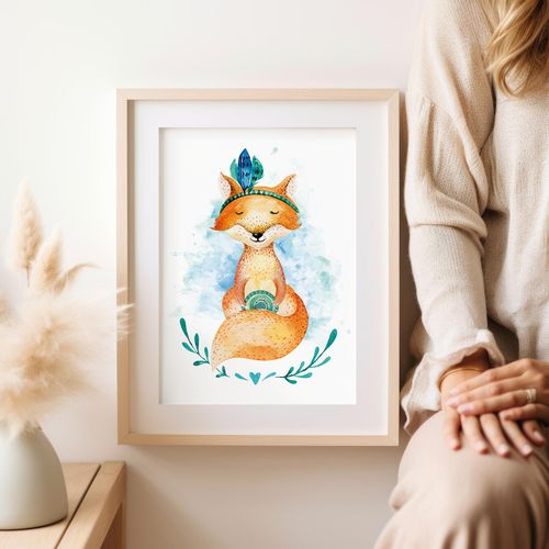 Plakat lisek lis akwarela 40x50 cm na Arena.pl