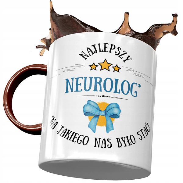 Kubek Bordowy Dla Neurologa Najlepszy Neurolog Z Nadrukiem Ze Zdjęciem zdjęcie 1