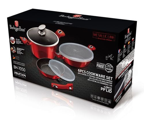 zestaw garnków i patelni berlinger haus bh-7050 burgundy na Arena.pl