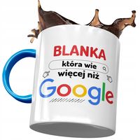 Kubek Błękitny Dla Blanki Przyjaciółki Na Prezent Z Nadrukiem Ze Zdjęciem