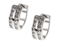 Eleganckie rodowane srebrne kolczyki koła kółka z cyrkoniami srebro 925 K1413