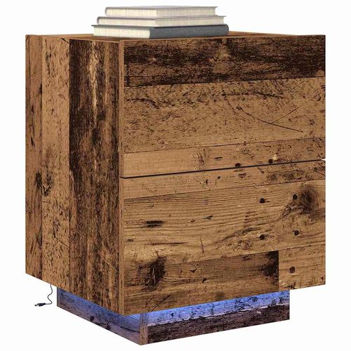 Stolik Nocny z szufladą 2 pcs Stare drewno 45 x 40 x 55 cm na Arena.pl