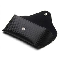 etui eleganckie na okulary na zatrzask czerń karbon et10
