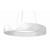 Geometryczna LAMPA wisząca REUS LP-8069/1P LED WH Light Prestige okrągła OPRAWA metalowa LED 36W 4000K pierścień ring zwis biały