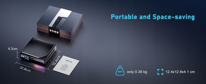 Mini komputer, Intel N95, 512GB SSD,16GB RAM, Win11 Pro,WiFi,LED, MK-N95-S1 zdjęcie 2