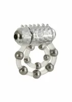 maximus ring 10 stroke beads - wibrujący pierścień intymny tpr, wodoodporny