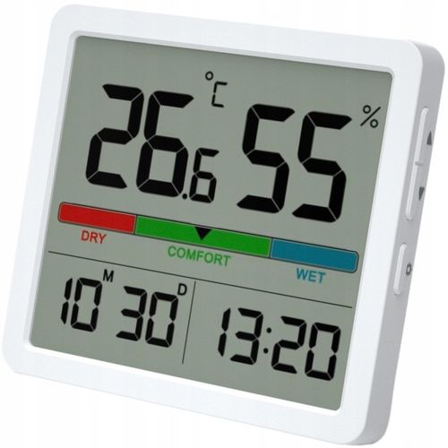 STACJA POGODOWA MANTA BEZPRZEWODOWA TERMOMETR HIGROMETR ZEGAR DATA na Arena.pl