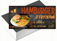 Wizytówki firmowe 200 szt RÓŻNE WZORY do wyboru HAMBURGER Z FRYTKAMI