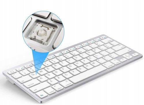 Klawiatura Bezprzewodowa Bluetooth do iPad iMac PS PC Komputera Biała na Arena.pl