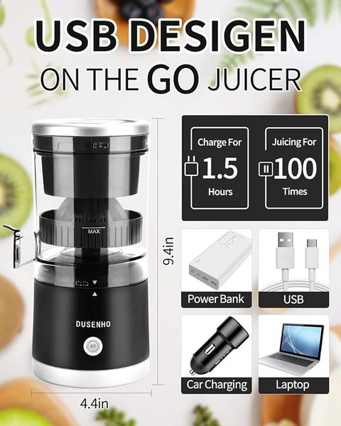 DUSENHO Elektryczna wyciskarka USB do cytrusów SOKOWIRÓWKA 45W zdjęcie 4