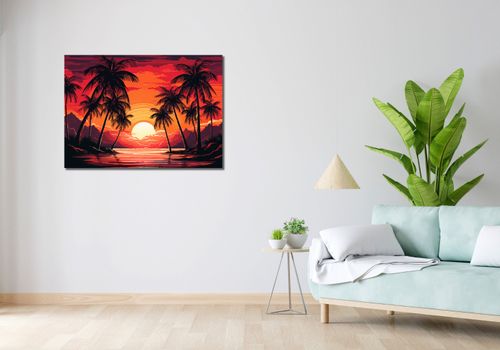 Obraz 100x70cm Palmy Przy Lagunie na Arena.pl