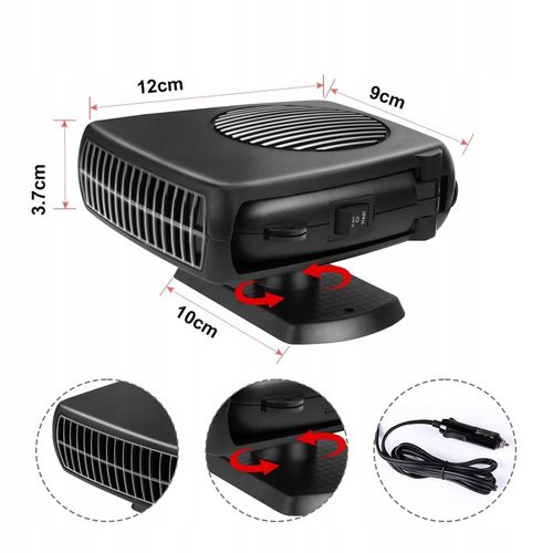 12V 200W PODGRZEWACZ SAMOCHODOWY PRZENOŚNY TERMOWENTYLATOR SAMOCHODOWY na Arena.pl