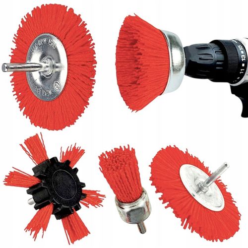 Szczotki druciane nylonowe do wkrętarki wiertarki do drewna zestaw 5 na Arena.pl