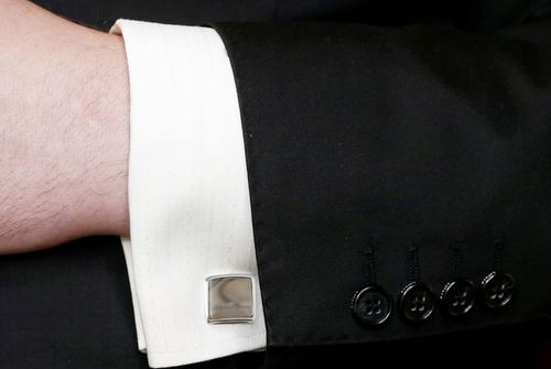 SPINKI DO MANKIETÓW SREBRNE Z KRZEMIENIEM PASIASTYM na Arena.pl