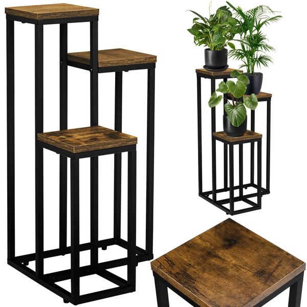 Kwietnik stojący czarny Munir postarzany dąb zdjęcie 4