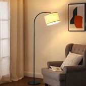 EDISHINE Lampa stojąca do salonu 161 cm brązowa, podłogowa