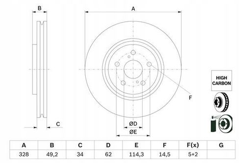 TARCZA HAM PRZOD 328X34 V BOSCH na Arena.pl