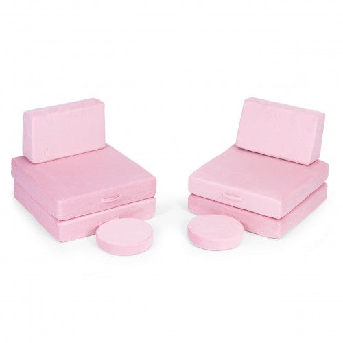 SOFA MODUŁOWA ECOTOYS 8 ELEMENTÓW RÓŻOWA MEBLE DLA DZIECI na Arena.pl
