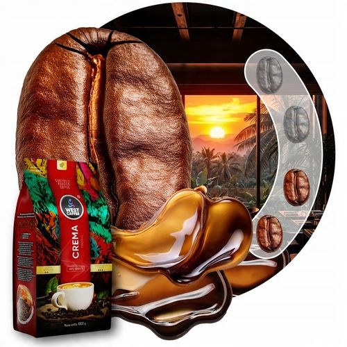 Kawa ziarnista - Crema Tropic - 100% Arabica 1kg Świeżo Palona WEST CAFFEE na Arena.pl