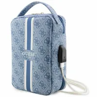 Torba organizer Guess 4G Printed Stripes - niebieska