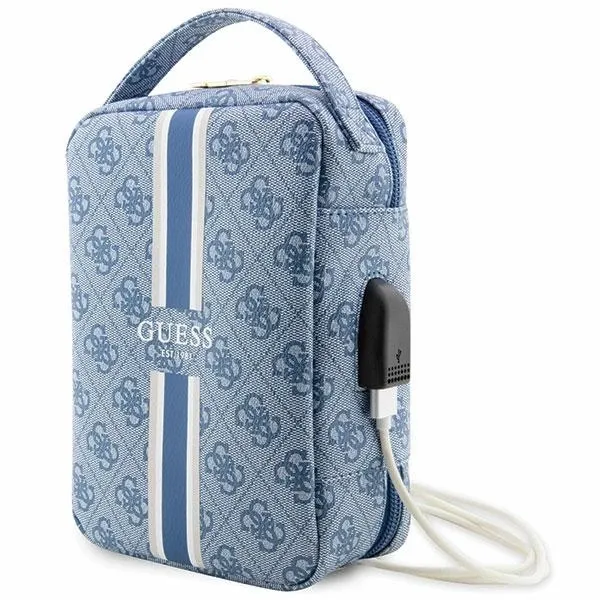 Torba organizer Guess 4G Printed Stripes - niebieska zdjęcie 1