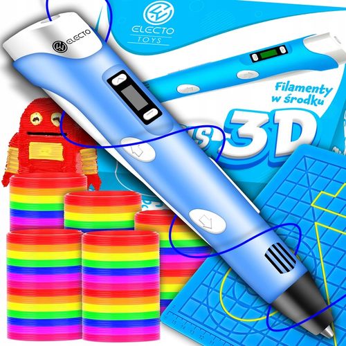 DŁUGOPIS 3D DRUKARKA MAGICZNY DŁUGOPIS 3D+ WKŁADY 460 METRÓW+ MATA OCHRONNA na Arena.pl
