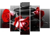 OBRAZ RÓŻE TLE KAMIENI AKCENT KOLORYSTYCZNY