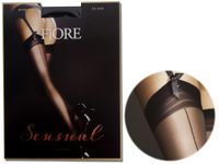 Pończochy do pasa z pionowym szwem Fiore Black 2