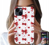 ETUI DO IPHONE 15 PLUS - CZERWONE WSTĄŻKI WSTĄŻKA MODNE WZORY