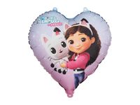 Balon foliowy Koci Domek Gabi serce, 35 cm