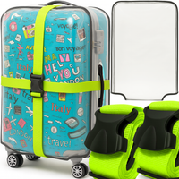 POKROWIEC OCHRONNY + 2X PAS ZABEZPIECZAJĄCY NA WALIZKĘ DO WALIZKI BAGAŻU